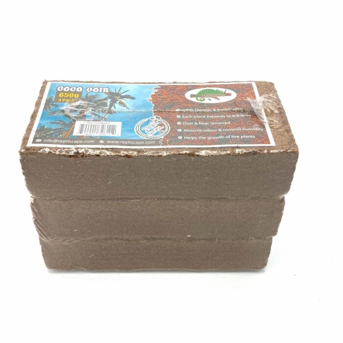 Reptiscape Coco Coir Coco Peat 650gm brick 3 pack